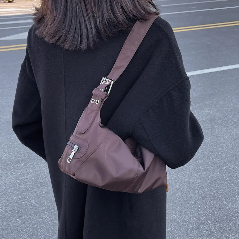 Women Nylon Dumpling Underarm Mobile Phone Bag