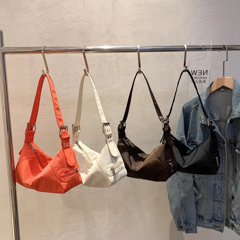 Women Nylon Dumpling Underarm Mobile Phone Bag