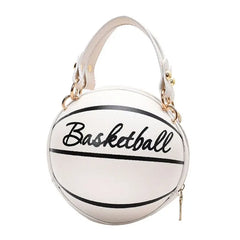 Women Basketball Round Crossbody Shoulder Bag PU Leather Tote Purse Handbag