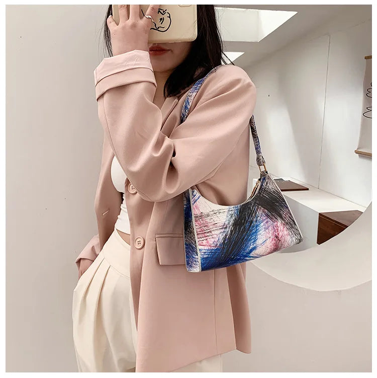Stylish Graffiti Print Shoulder Bag for Women