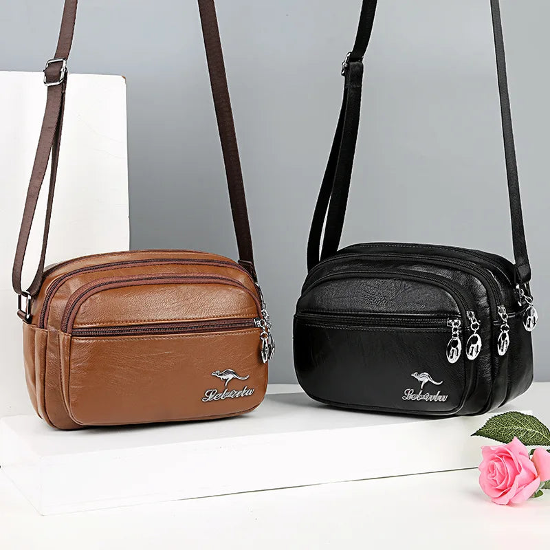 Women Lady Shoulder Multi-layer Crossbody Bag
