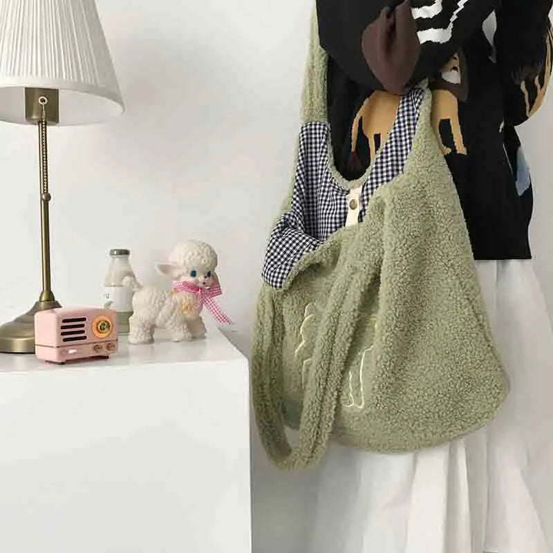 Women Shoulder Bag Large Capacity Embroidery Shopping Bag