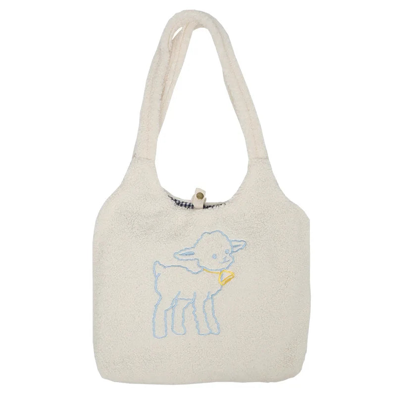 Women Shoulder Bag Large Capacity Embroidery Shopping Bag