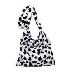 Fluffy Fur Bear Shoulder Tote Bag - Large Capacity