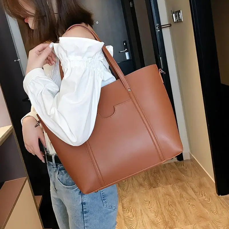 Women Large Bags Shoulder Bag Large Capacity PU Lady Handbag Tote Bag
