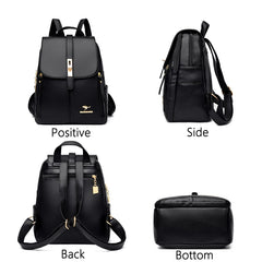 Leather Large Capacity Backpack Purses Vintage Bag