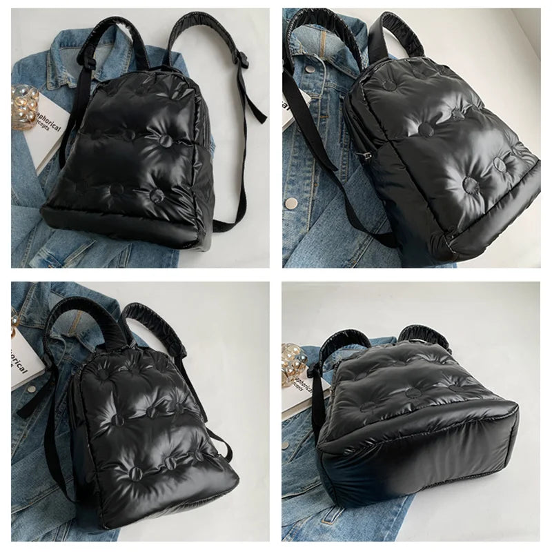 Women Large Capacity Backpacks High Space Cotton Female Bag School Bags Travel B
