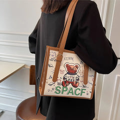 Women Large Capacity Cartoon Shoulder Bag Autumn Tote Bag