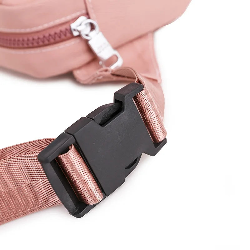 Women Sports Chest Bag Large Capacity Nylon Crossbody Phone Bag