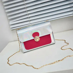 Women Laser Holographic Small Bag Clear Transparent Small Tote