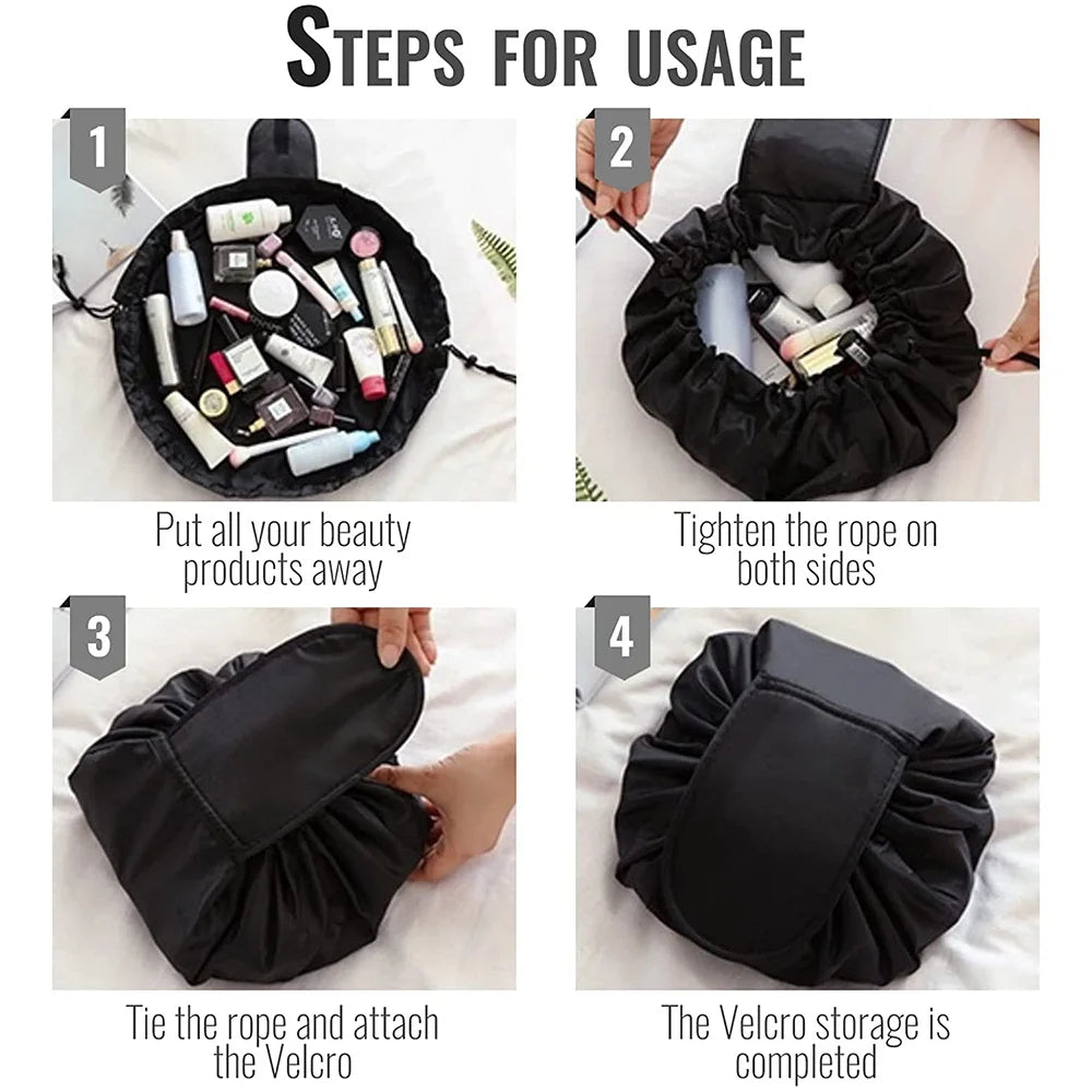 Women Lazy Cosmetic Bag Organizer Crossbody Portable Pencil Cases