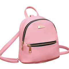 Women Leather Backpack School Rucksack Solid Ladies Satchel Travel Bag