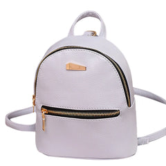 Women Leather Backpack School Rucksack Solid Ladies Satchel Travel Bag