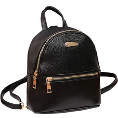 Women Leather Backpack School Rucksack Solid Ladies Satchel Travel Bag