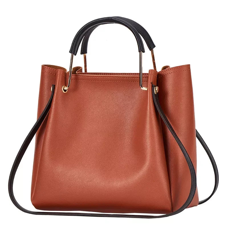 Women Leather Handbag Large Capacity Casual Tote Bag Lady Messenger Shoulder Bag
