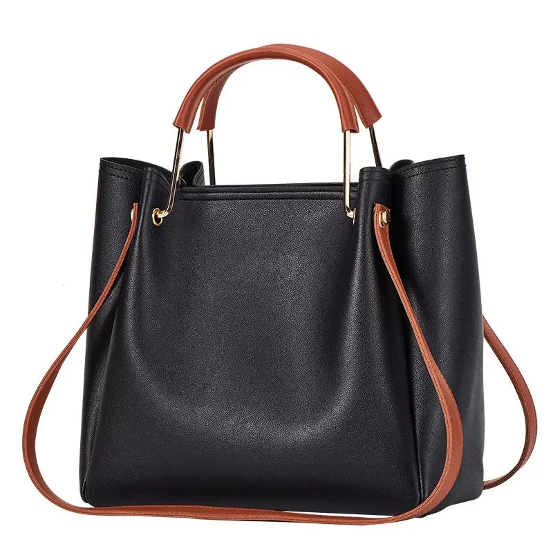 Women Leather Handbag Large Capacity Casual Tote Bag Lady Messenger Shoulder Bag