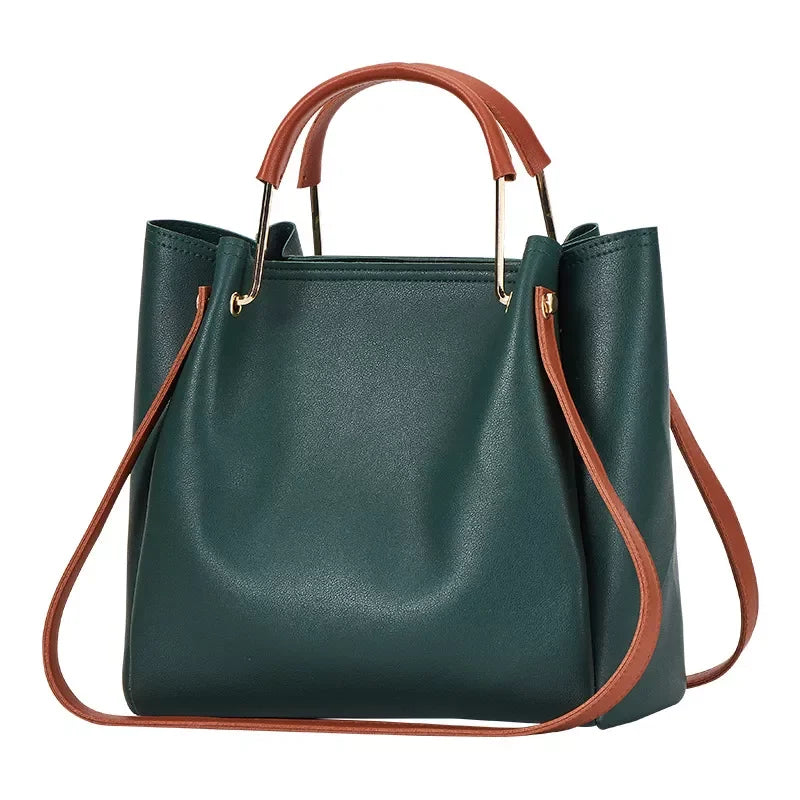 Women Leather Handbag Large Capacity Casual Tote Bag Lady Messenger Shoulder Bag