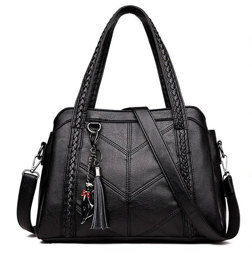 Tassel Tote Bags Women Leather Handbags Crossbody Shoulder Bag