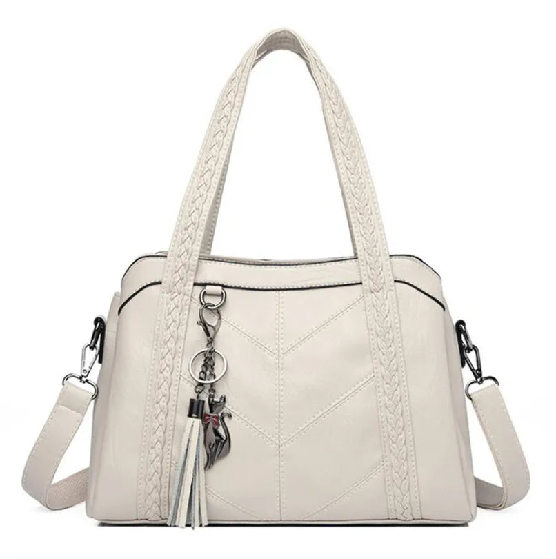 Tassel Tote Bags Women Leather Handbags Crossbody Shoulder Bag