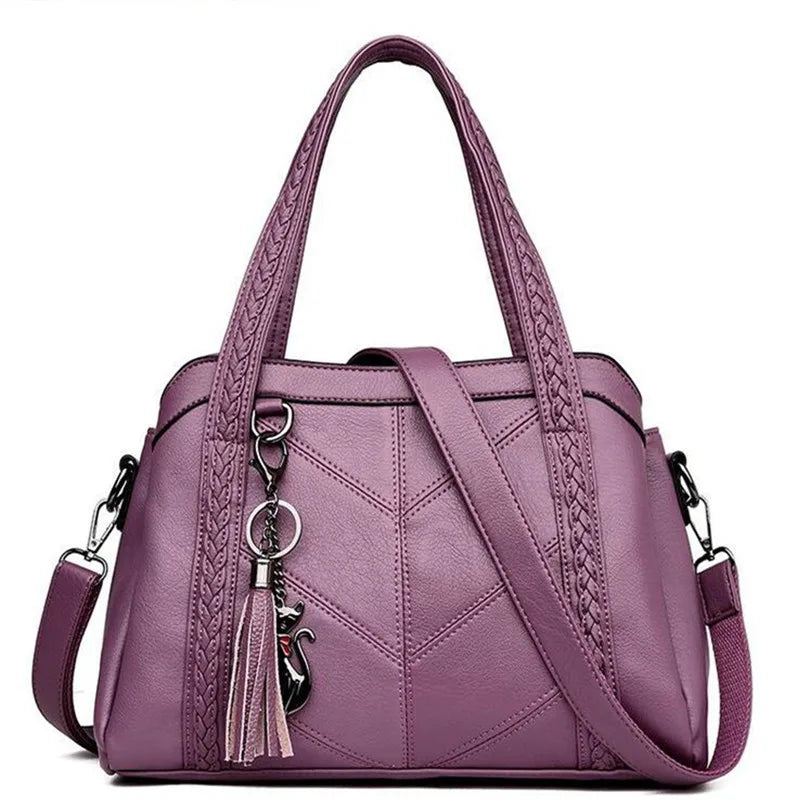 Tassel Tote Bags Women Leather Handbags Crossbody Shoulder Bag