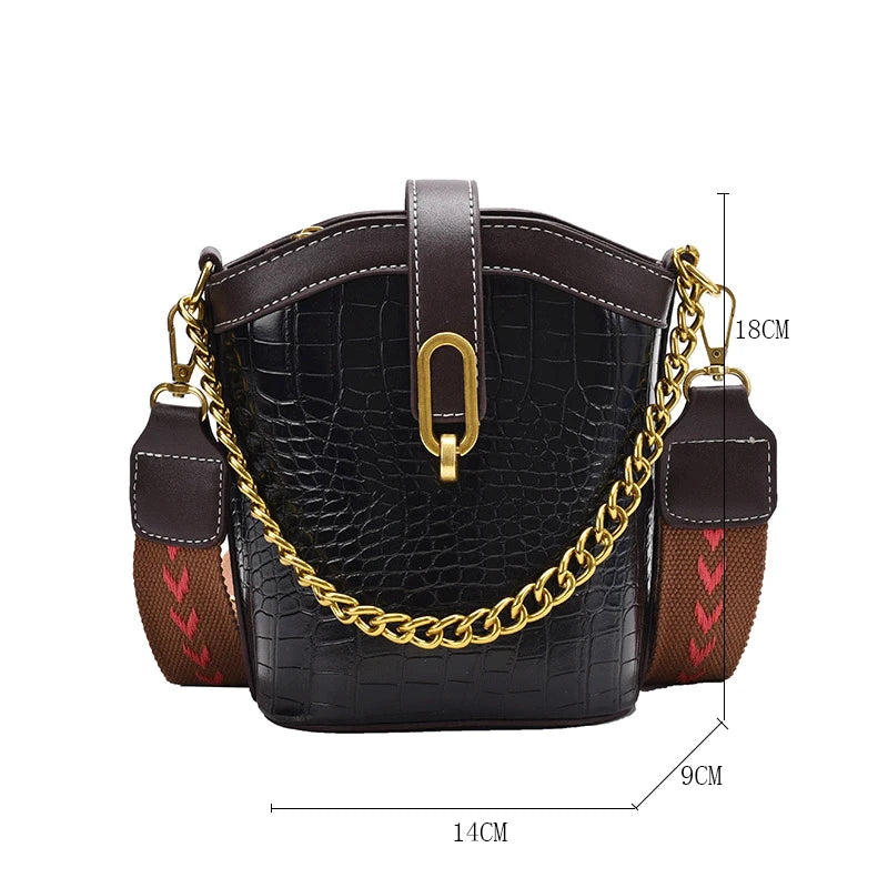 Women Leather Handbags Bucket Shoulder Bag Crossbody Vintage Sac A Main