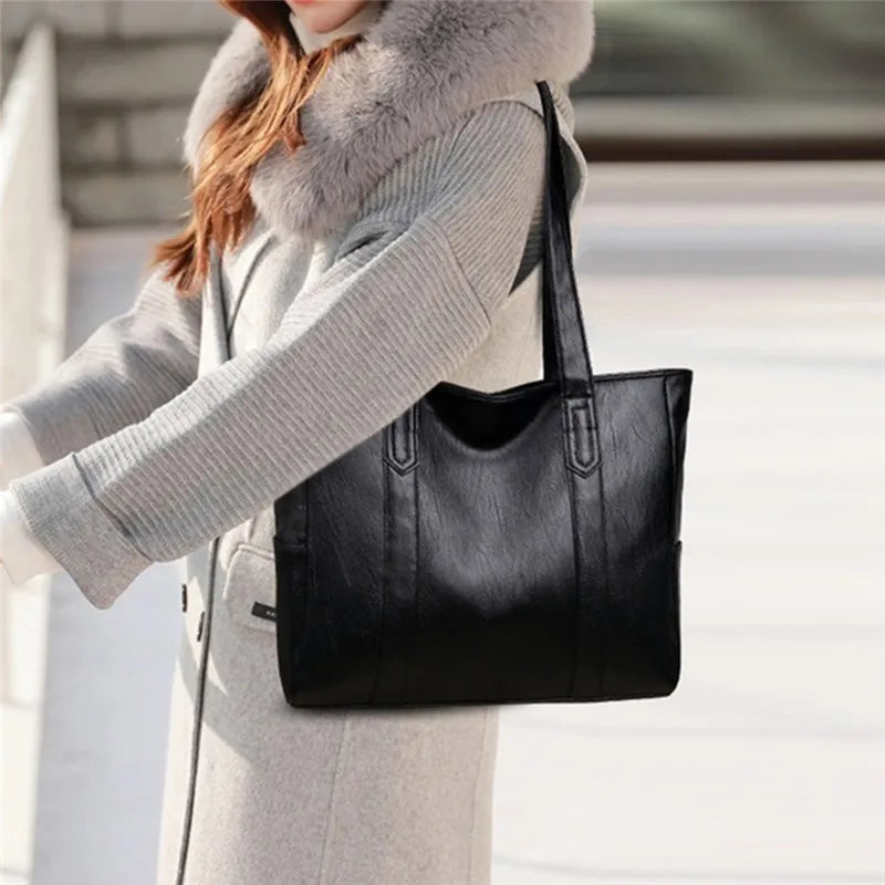 Women Leather Handbags PU Tote Bag Large Capacity Female Shoulder Bags
