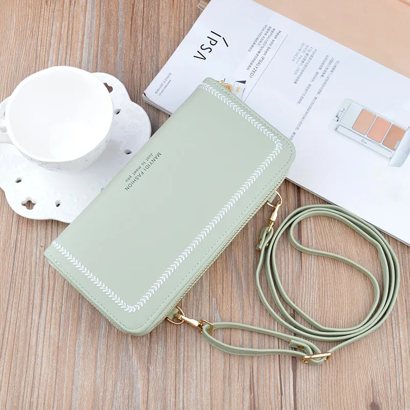 Women Leather Large Capacity Messenger Purse Solid Zipper Shoulder Bag