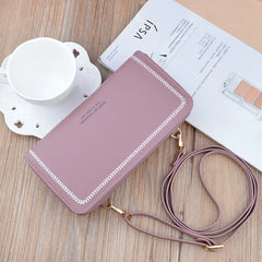 Women Leather Large Capacity Messenger Purse Solid Zipper Shoulder Bag
