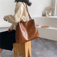 Vintage Leather Shoulder Bag Crossbody Messenger Handbag Purse Brown