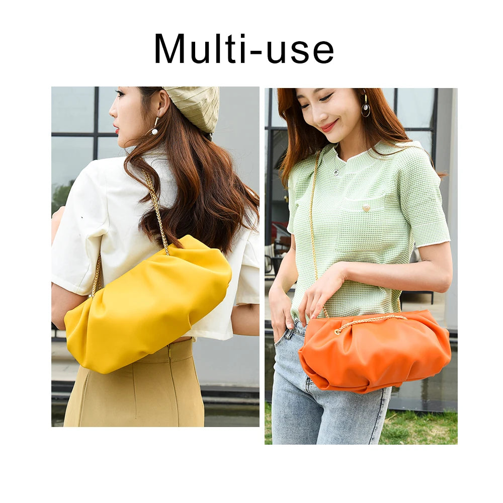 Women Leather Shoulder Crossbody Bag Chain Totes Clutch Handbag Messenger Bag