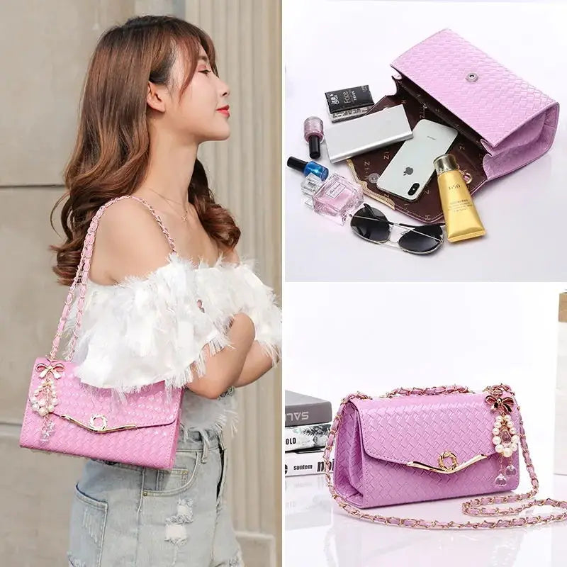 Women Leather Shoulder Messenger Bags Handbags Candy Chain Crossbody Bags