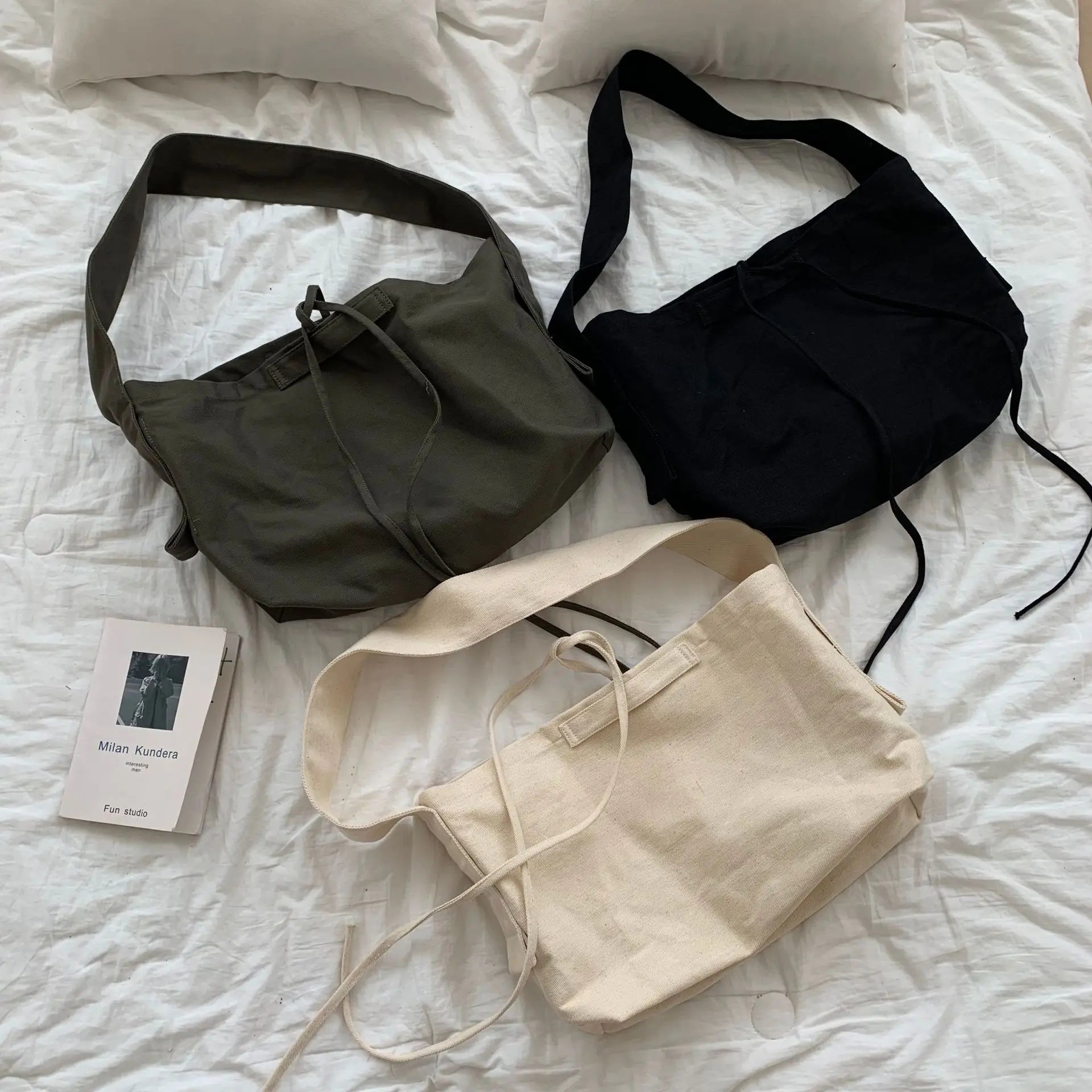 Women Canvas Bandage Crossbody Bag