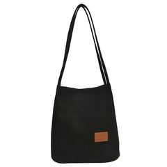 Linen Shoulder Bag Canvas Student Messenger Double Straps Handbag Shopper Tote