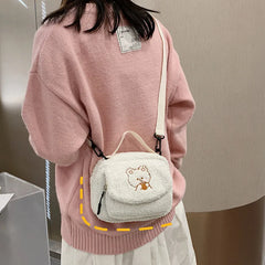 Women Plush Shoulder Bag Cross Body Purse