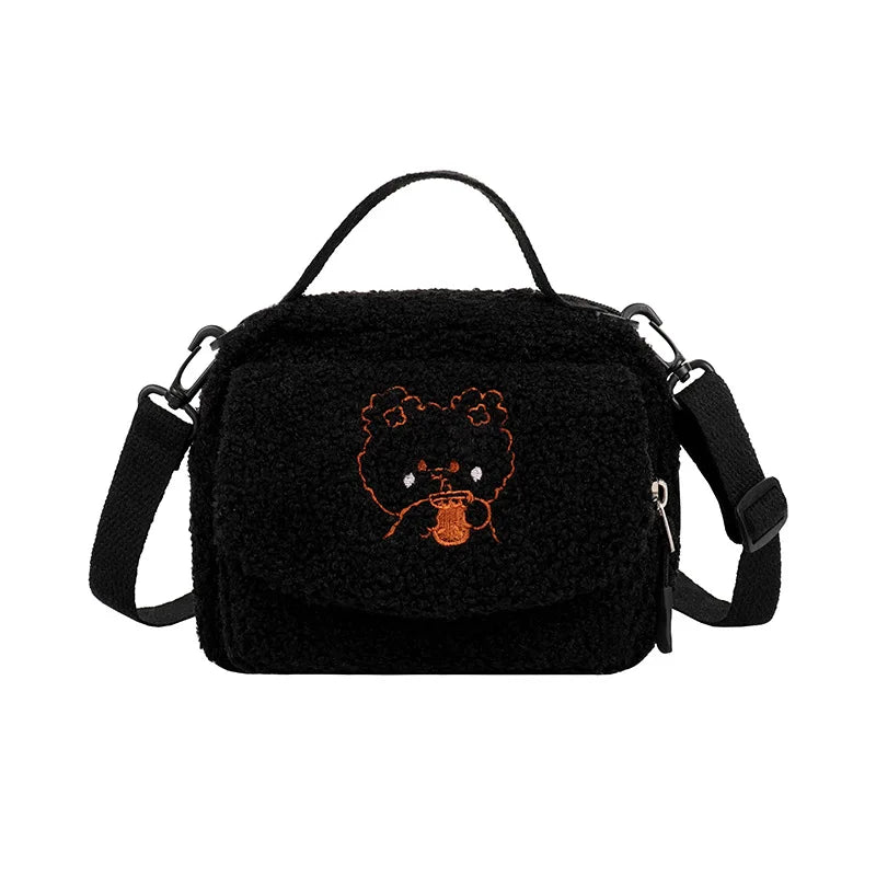 Women Plush Shoulder Bag Cross Body Purse