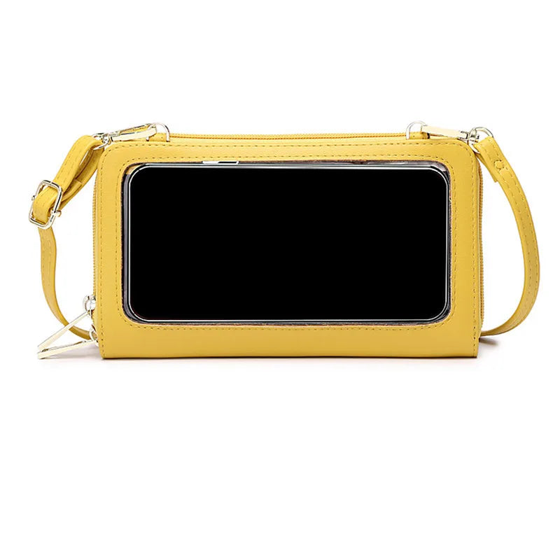 Women Long Crossbody Bag Touch Screen Wrist Phone Purse Large Capacity