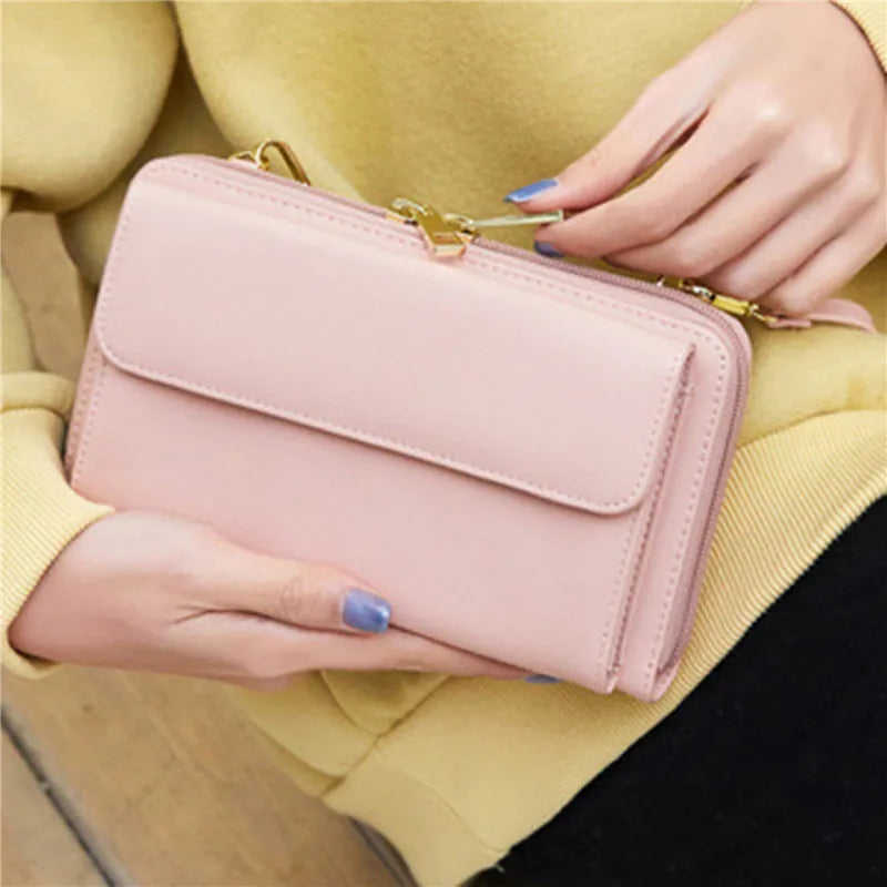 Women Long Crossbody Bag Touch Screen Wrist Phone Purse Large Capacity