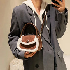 Furry Women's Messenger Bag Autumn Winter Niche Ins Portable Small Square Bag
