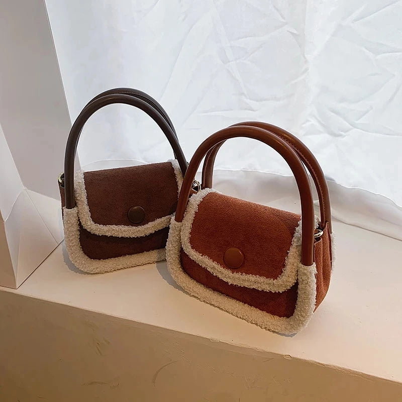 Furry Women's Messenger Bag Autumn Winter Niche Ins Portable Small Square Bag