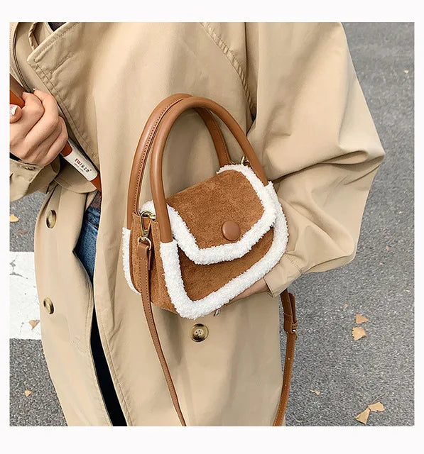 Furry Women's Messenger Bag Autumn Winter Niche Ins Portable Small Square Bag