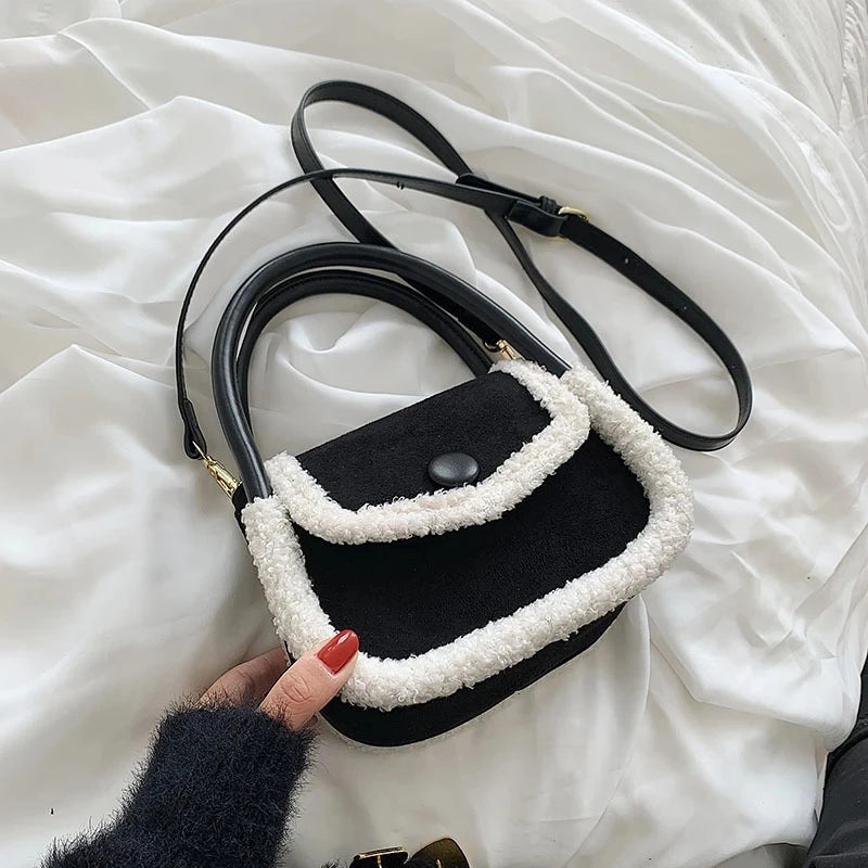 Furry Women's Messenger Bag Autumn Winter Niche Ins Portable Small Square Bag