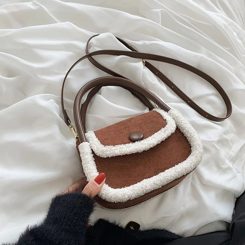 Furry Women's Messenger Bag Autumn Winter Niche Ins Portable Small Square Bag
