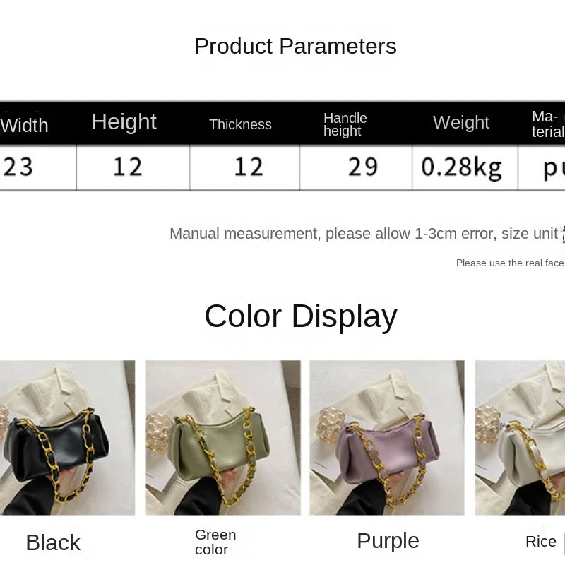 French Chain Crossbody Bags for Women