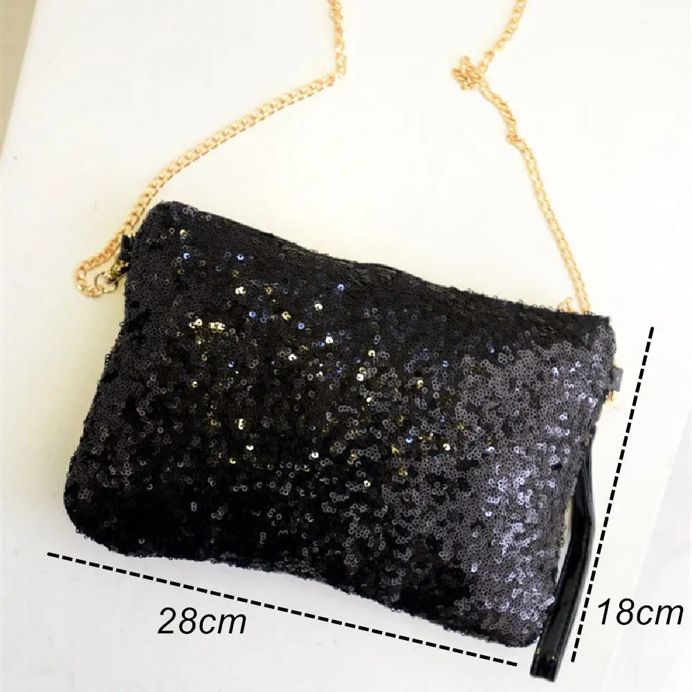 Glitter Sequin Crossbody Bag Sparkling Evening Envelope Clutch