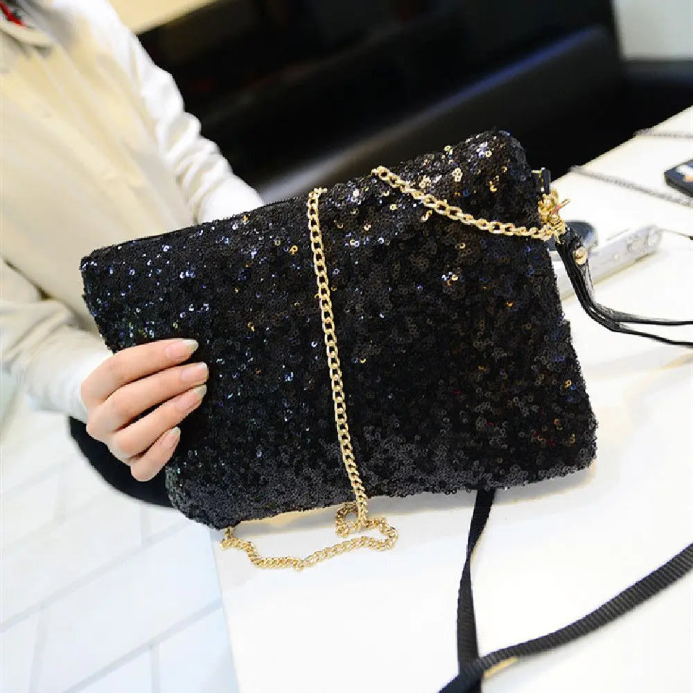 Glitter Sequin Crossbody Bag Sparkling Evening Envelope Clutch
