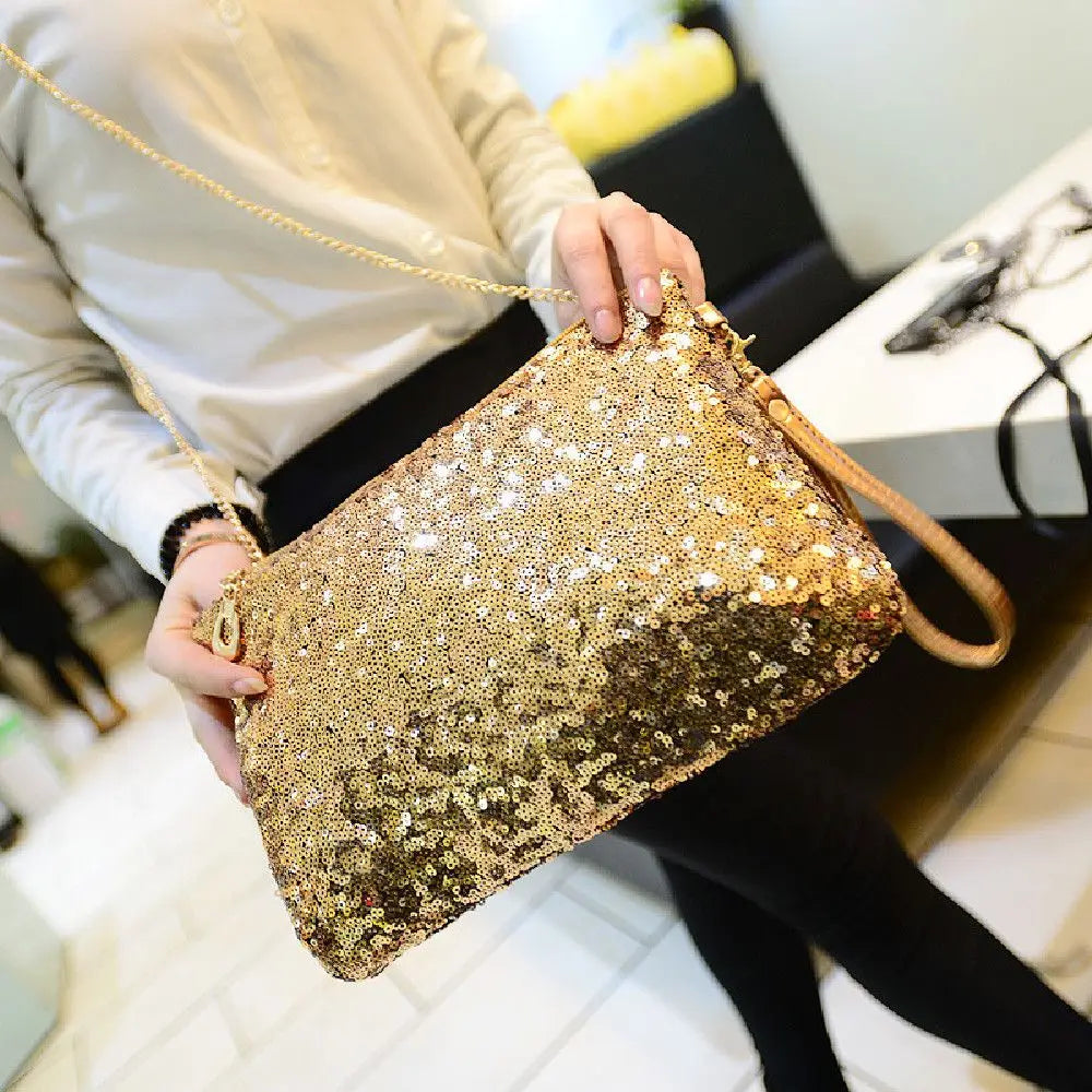 Glitter Sequin Crossbody Bag Sparkling Evening Envelope Clutch