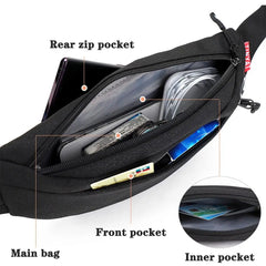 Women Men Canvas Waist Bag Phone Belt Bag Pouch Casual Travel Fanny Bag Hip