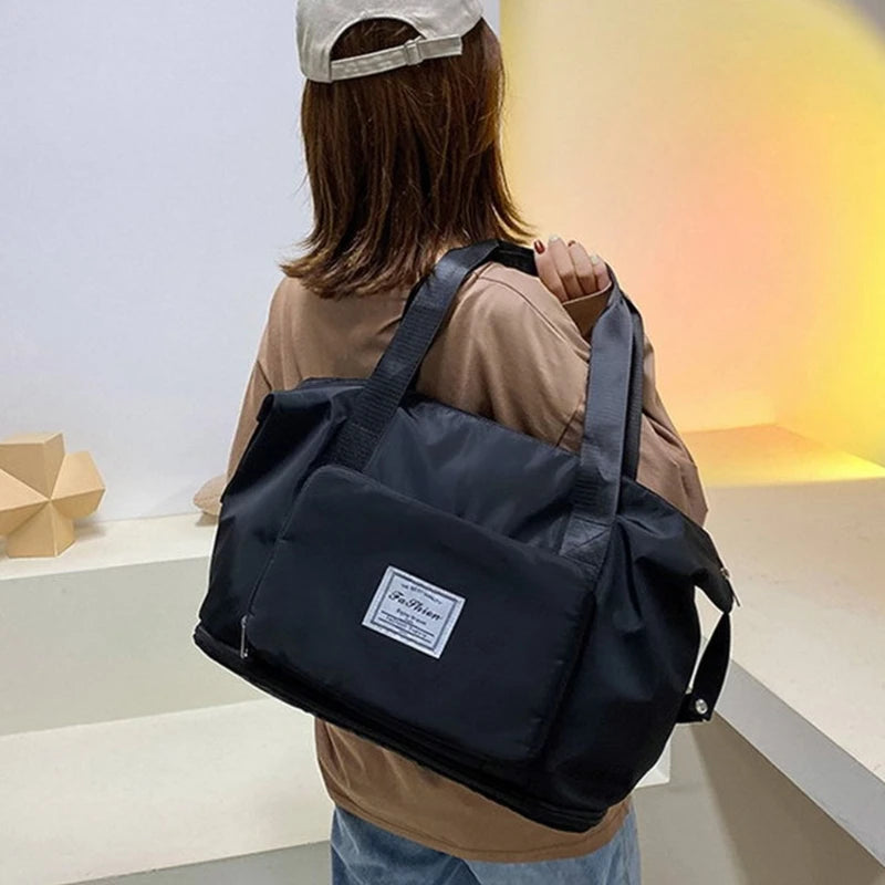 Foldable Gym Bag Dry Wet Shoulder Duffel Waterproof Travel Sports Yoga Tote