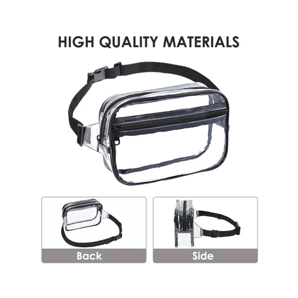 Large Capacity Waist Bag Waterproof Clear PVC Fanny Pack