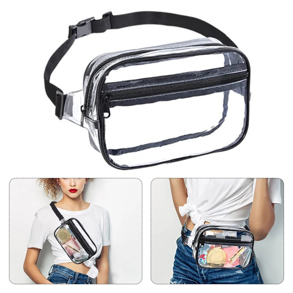 Large Capacity Waist Bag Waterproof Clear PVC Fanny Pack